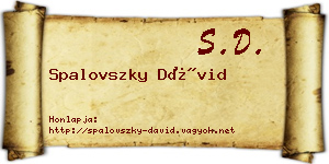 Spalovszky Dávid névjegykártya