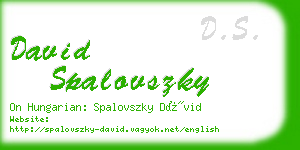 david spalovszky business card